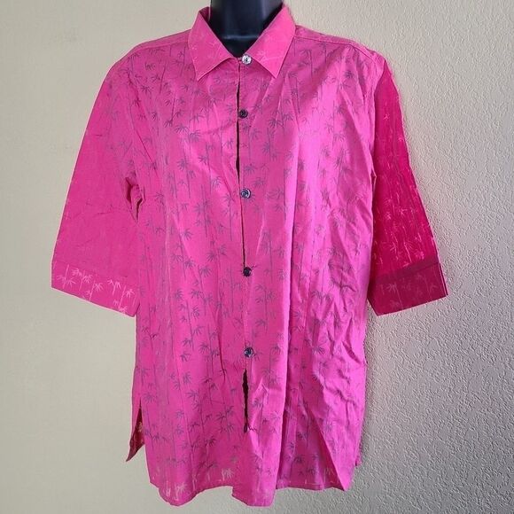 Columbia River Resort Palm Tree Button Up - Picture 1 of 10